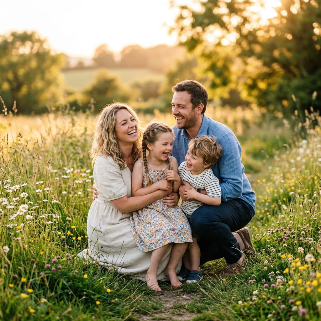 Sommerliche Outdoor Familienmomente